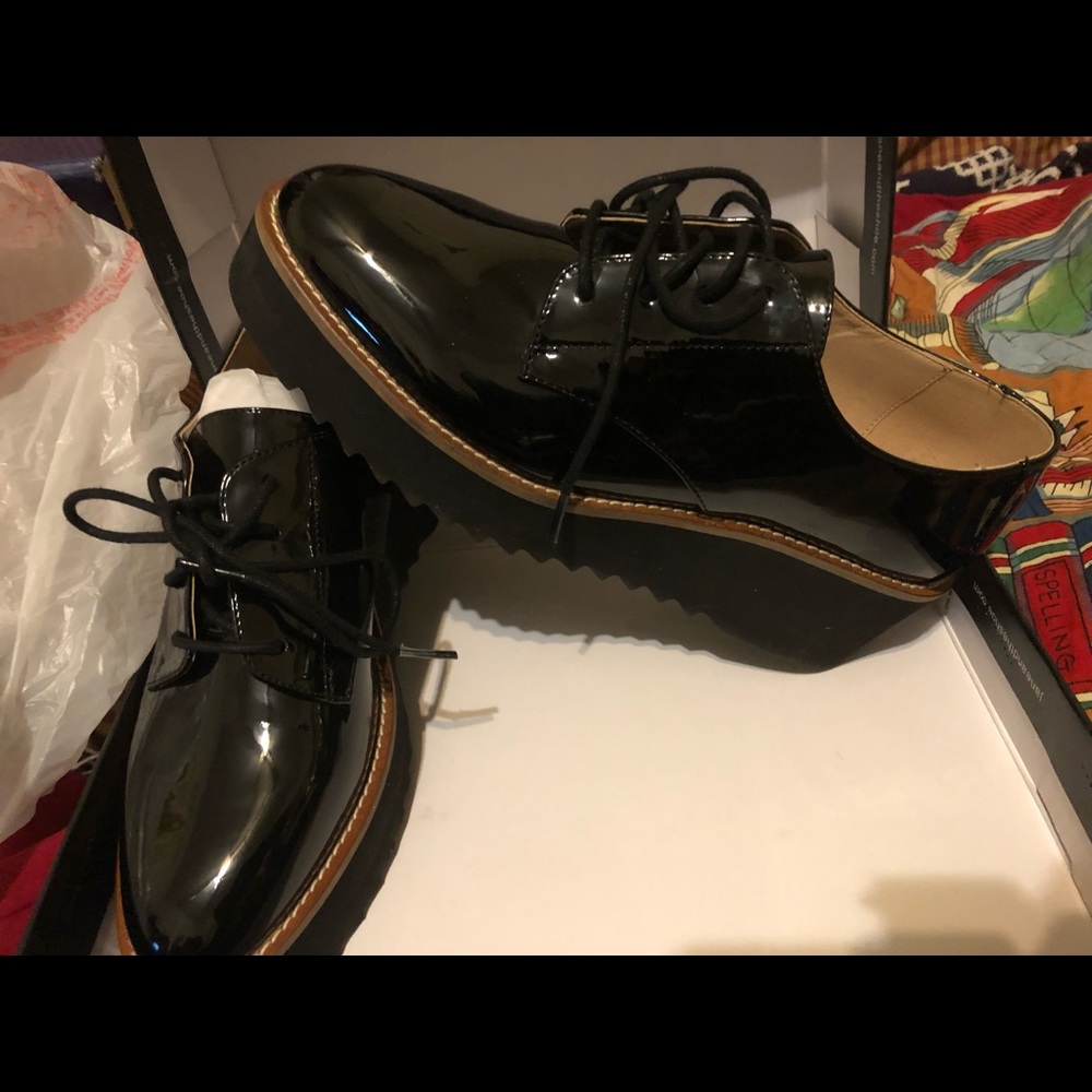 Patent Leather Platform Oxfords